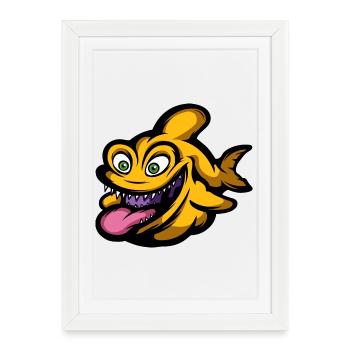 Piranha - Framed poster (27 × 37 cm) - white - Front