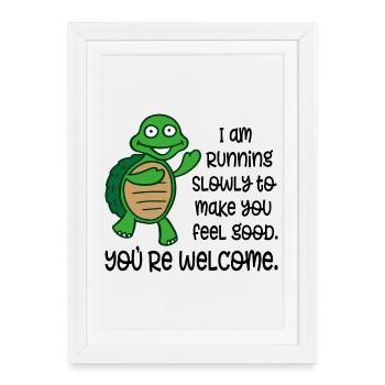 to run - Framed poster (27 × 37 cm) - white - Front