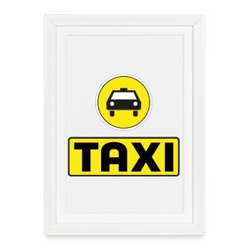 taxi - Affiche encadrée (27 × 37 cm) - blanc - Devant