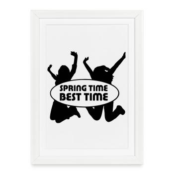 Printemps Printemps Fun Amis Cadeau - Affiche encadrée (27 × 37 cm) - blanc - Devant