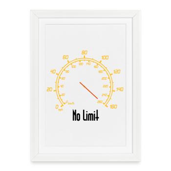 Compteur de vitesse, sans limite - Affiche encadrée (27 × 37 cm) - blanc - Devant