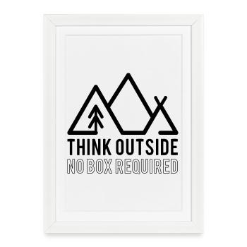 Think Outside No Box Required Quote - Framed poster (27 × 37 cm) - white - Front
