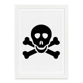 skull - Framed poster (27 × 37 cm) - white - Front