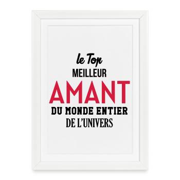Amant / Maîtresse / Sexy / Sexe / Drague / Mariage - Affiche encadrée (27 × 37 cm) - blanc - Devant