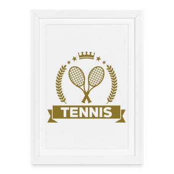 Tennis - Sport - Ball - Player - Game - Sportsman - Framed poster (27 × 37 cm) - white - Front