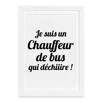 Bus / Conducteur / Travail / Métier / Job - Affiche encadrée (27 × 37 cm) - blanc - Devant