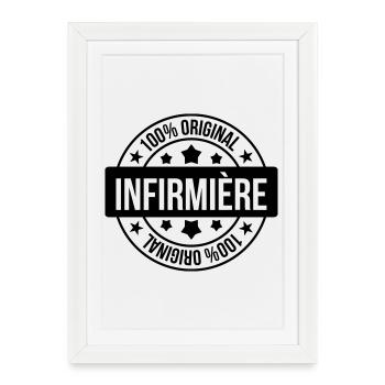 Infirmière / Infirmier / Hôpital / Médecine / - Affiche encadrée (27 × 37 cm) - blanc - Devant