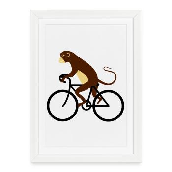 singe - Affiche encadrée (27 × 37 cm) - blanc - Devant