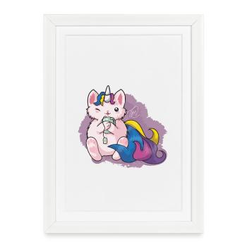 Kitty Katacorn Teatime - Framed poster (27 × 37 cm) - white - Front