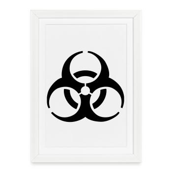 Biohazard - Symbole de biohazard - Biohazard - Affiche encadrée (27 × 37 cm) - blanc - Devant