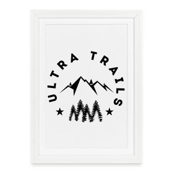 Ultra Trails - Affiche encadrée (27 × 37 cm) - blanc - Devant