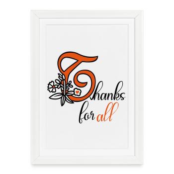 thanks for all, love, thank you - Framed poster (27 × 37 cm) - white - Front