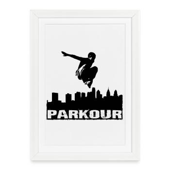 Parkour - Affiche encadrée (27 × 37 cm) - blanc - Devant