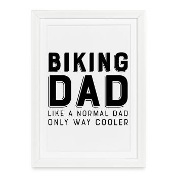 Papa vélo - Affiche encadrée (27 × 37 cm) - blanc - Devant