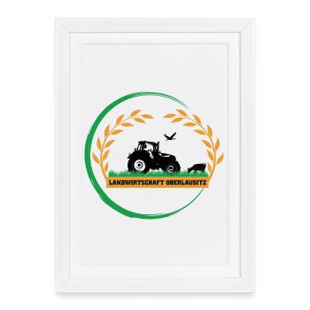 Logo - Gerahmtes Poster (27 × 37 cm) - Weiß - Vorne