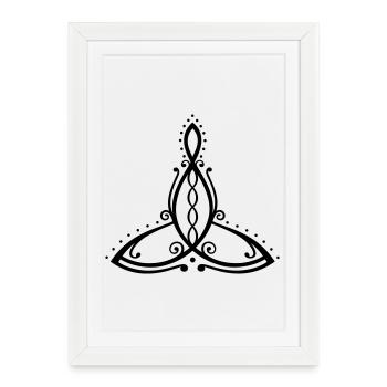 Celtic Motherhood Symbol Mother with four children - Framed poster (27 × 37 cm) - white - Front