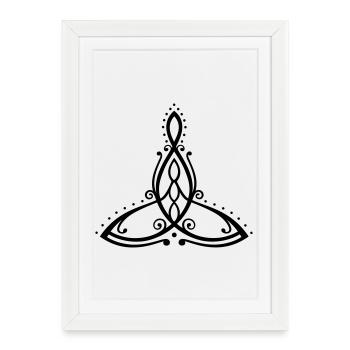 Celtic Motherhood Symbol Mother with three children - Framed poster (27 × 37 cm) - white - Front