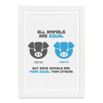 Feed Pig, Acorn Pig - Framed poster (27 × 37 cm) - white - Front