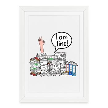 Je vais bien! - Affiche encadrée (27 × 37 cm) - blanc - Devant