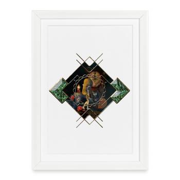 Halloween design with skull, pumpkin and cat - Framed poster (27 × 37 cm) - white - Front