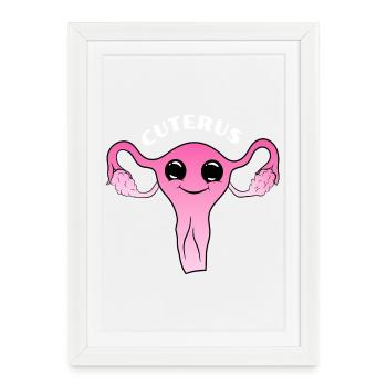 Utérus mignon mignon - Affiche encadrée (27 × 37 cm) - blanc - Devant
