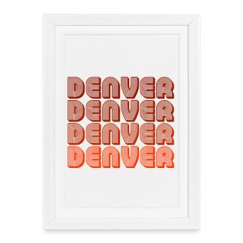Police de caractères Denver Retro Block - Affiche encadrée (27 × 37 cm) - blanc - Devant