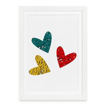 HEART. HEARTS. SAINT VALENTINE. LOVE. LOVE. CHRISTMAS - Framed poster (27 × 37 cm) - white - Front