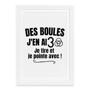 pétanque, joueur de pétanque, bouliste - Affiche encadrée (27 × 37 cm) - blanc - Devant
