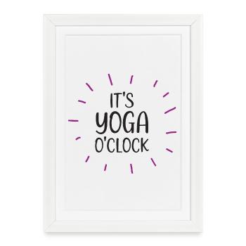 C’est Yoga O’Clock - Affiche encadrée (27 × 37 cm) - blanc - Devant