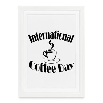 Journée du café - Affiche encadrée (27 × 37 cm) - blanc - Devant