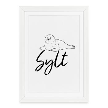 Sceau de Sylt - Affiche encadrée (27 × 37 cm) - blanc - Devant