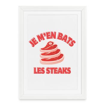je m'en fiche, je m'en fou, rien à battre - Affiche encadrée (27 × 37 cm) - blanc - Devant