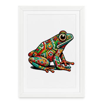 Grenouille - Affiche encadrée (27 × 37 cm) - blanc - Devant