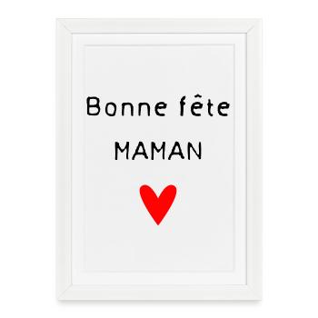MAMIE. FÊTE DES MÈRES. BONNE FÊTE MAMIE. JE T'AIME - Affiche encadrée (27 × 37 cm) - blanc - Devant