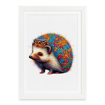 Hedgehog - Framed poster (27 × 37 cm) - white - Front