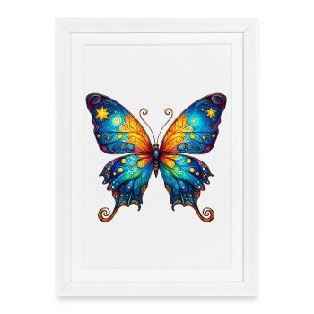 Papillon Van Gogh - Affiche encadrée (27 × 37 cm) - blanc - Devant