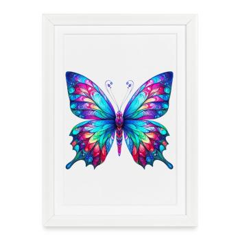 Papillon - Affiche encadrée (27 × 37 cm) - blanc - Devant