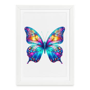 Papillon - Affiche encadrée (27 × 37 cm) - blanc - Devant
