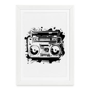 Hip Hop Music - Framed poster (27 × 37 cm) - white - Front