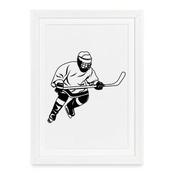 Ice Hockey Artwork - Framed poster (27 × 37 cm) - white - Front