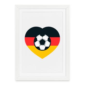 Emblème de football du cœur d’Allemagne - Affiche encadrée (27 × 37 cm) - blanc - Devant