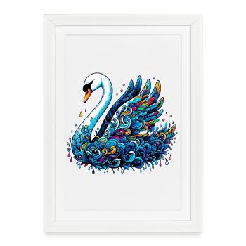 Cygne - Affiche encadrée (27 × 37 cm) - blanc - Devant