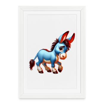 Mule âne - Affiche encadrée (27 × 37 cm) - blanc - Devant