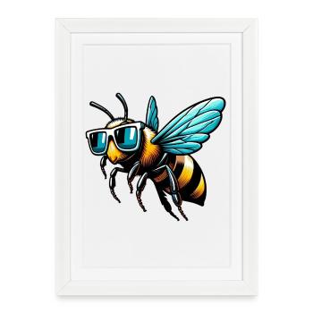 Abeille - Affiche encadrée (27 × 37 cm) - blanc - Devant