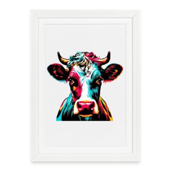 Vache - Affiche encadrée (27 × 37 cm) - blanc - Devant