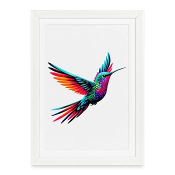 Colibri - Affiche encadrée (27 × 37 cm) - blanc - Devant