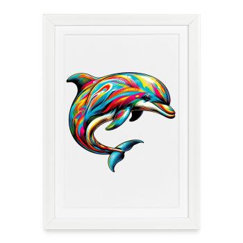 Dauphin - Affiche encadrée (27 × 37 cm) - blanc - Devant