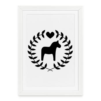 Dala Horse - Framed poster (27 × 37 cm) - white - Front