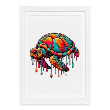 Turtle - Framed poster (27 × 37 cm) - white - Front