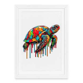 Turtle - Framed poster (27 × 37 cm) - white - Front